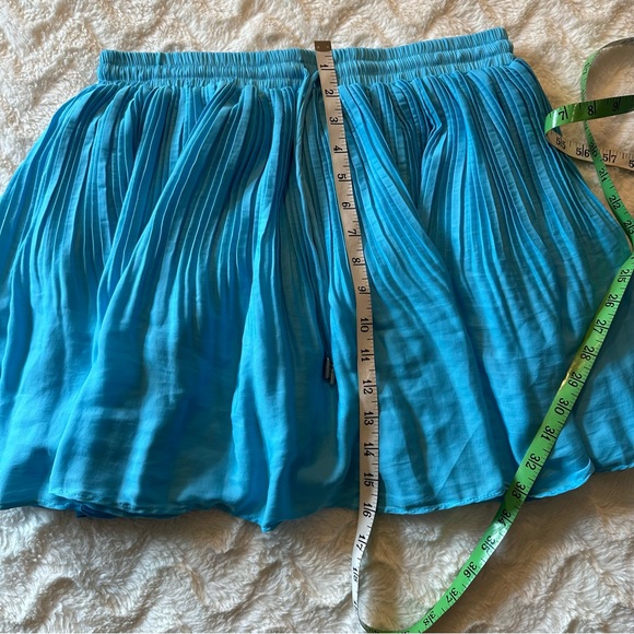 fab'rik Chay Pleated Aqua Teal Blue A-Line Skirt Size Medium - Picture 13 of 14
